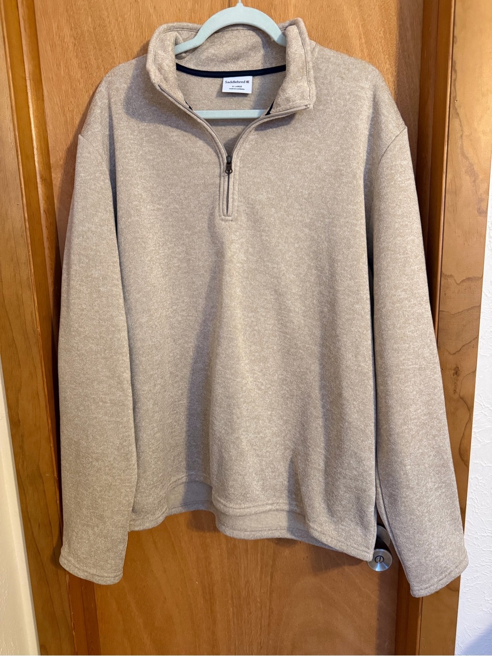 Saddlebred Men's Quarter-Zip Pullover - Beige/Tan